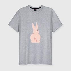 Мужская slim-футболка Розовый кролик