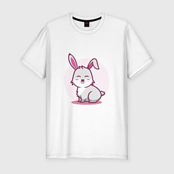 Мужская slim-футболка Кролик милаш