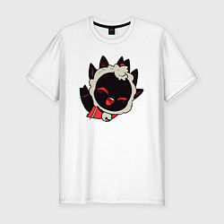 Футболка slim-fit Cult of the Lamb - Овечка радостно приветствует, цвет: белый