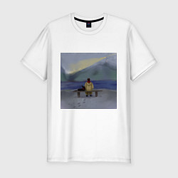 Мужская slim-футболка Арт Вид на маяк