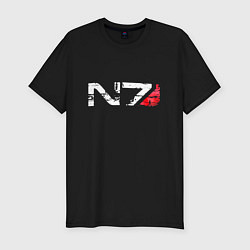 Мужская slim-футболка Mass Effect N7 - Logotype