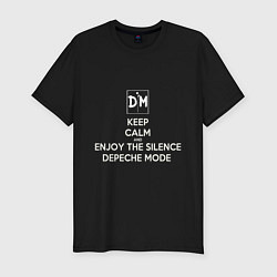 Мужская slim-футболка Keep calm and enjoy the silence depeche mode