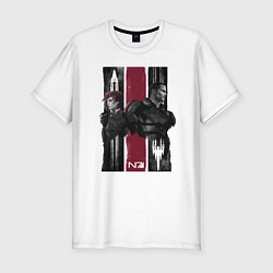 Мужская slim-футболка Mass Effect N7 - Shepard