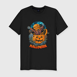 Мужская slim-футболка Halloween Scarecrow