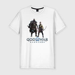 Футболка slim-fit Отец и сын GoW Ragnarok, цвет: белый