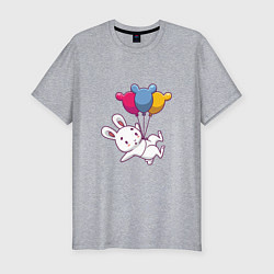 Мужская slim-футболка Кролик с шариками