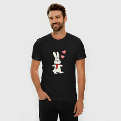 Футболка slim-fit Кролик с сердечками, цвет: черный — фото 2