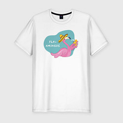 Мужская slim-футболка Фламинго - Flaamingos