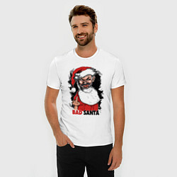 Футболка slim-fit Bad Santa, fuck you, цвет: белый — фото 2