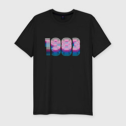 Мужская slim-футболка 1983 год ретро неон