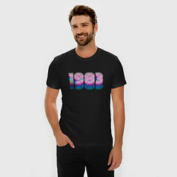 Футболка slim-fit 1983 год ретро неон, цвет: черный — фото 2