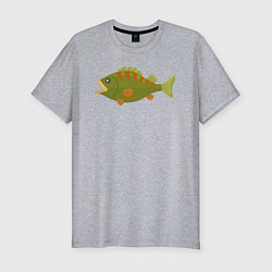 Мужская slim-футболка Рыба окунь