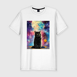 Мужская slim-футболка Космо-котик