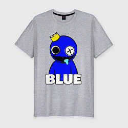 Мужская slim-футболка Радужные друзья улыбчивый Синий