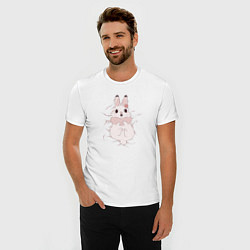 Футболка slim-fit Cute white rabbit, цвет: белый — фото 2