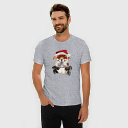 Футболка slim-fit Christmas smile foxy, цвет: меланж — фото 2
