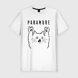 Футболка slim-fit Paramore - rock cat, цвет: белый
