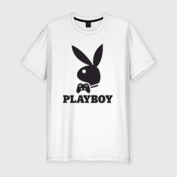 Мужская slim-футболка Playboy - Игровой джостик