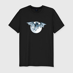 Мужская slim-футболка Котик в маске летучей мыши