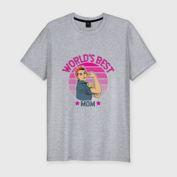 Мужская slim-футболка Лучшая мировая мама