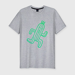 Футболка slim-fit Файнал фентези Cactuar, цвет: меланж