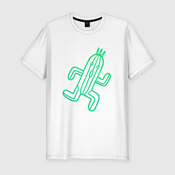 Футболка slim-fit Файнал фентези Cactuar, цвет: белый