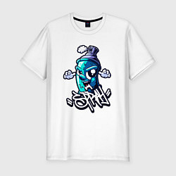 Мужская slim-футболка Граффити баллончик с руками