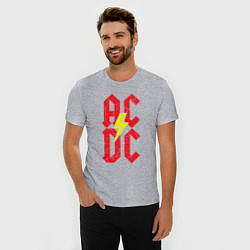 Футболка slim-fit AC DC logo, цвет: меланж — фото 2