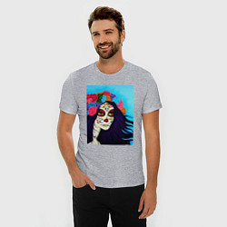 Футболка slim-fit Picture santa muerte, цвет: меланж — фото 2