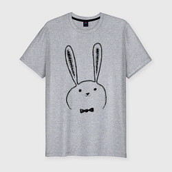 Мужская slim-футболка Кролик с бабочкой