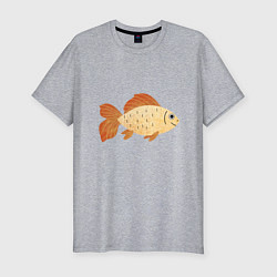 Мужская slim-футболка Рыбка Золотая