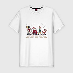 Футболка slim-fit Beatles Christmas, цвет: белый