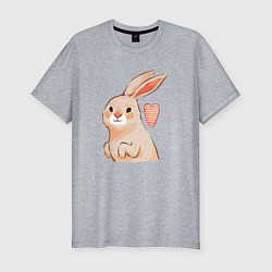 Мужская slim-футболка Крольчиха с сердечком