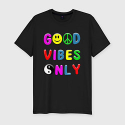 Мужская slim-футболка Good vibes only