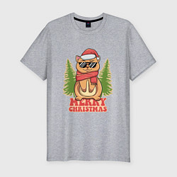 Мужская slim-футболка С Рождеством 2024