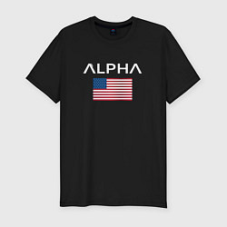 Футболка slim-fit Alpha USA, цвет: черный