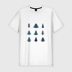 Мужская slim-футболка Ёлки лес
