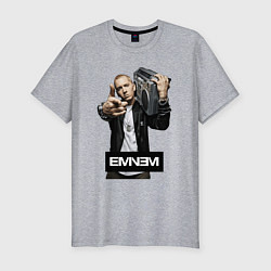 Футболка slim-fit Eminem boombox, цвет: меланж