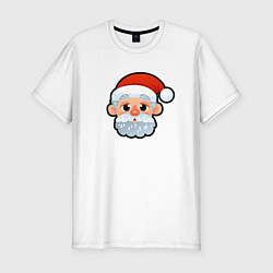 Мужская slim-футболка Мультяшный Санта Клаус