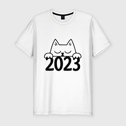 Футболка slim-fit Cat 2023, цвет: белый