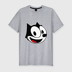 Мужская slim-футболка Cat Felix head
