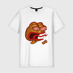 Мужская slim-футболка Evil Pepe sticker