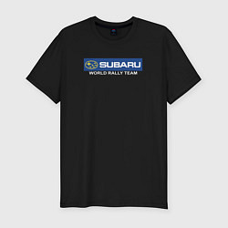 Мужская slim-футболка Subaru world rally team