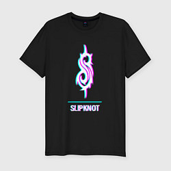 Футболка slim-fit Slipknot glitch rock, цвет: черный