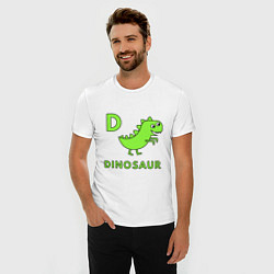 Футболка slim-fit Dinosaur D, цвет: белый — фото 2