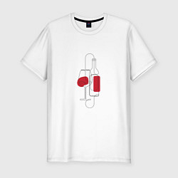 Мужская slim-футболка Вино контур
