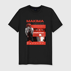 Футболка slim-fit Chainsaw man Makima, цвет: черный