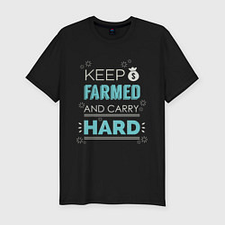 Мужская slim-футболка Keep Farmed & Carry Hard