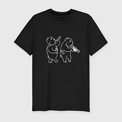 Футболка slim-fit Хомяки весельчаки белые, цвет: черный