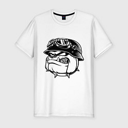 Мужская slim-футболка Evil bulldog head